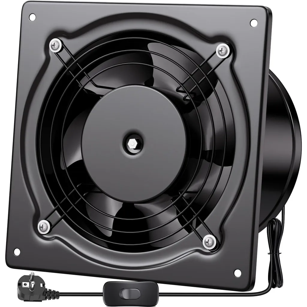 Hon&Guan Ventilateur d'Extraction 150mm en Métal avec Interrupteur