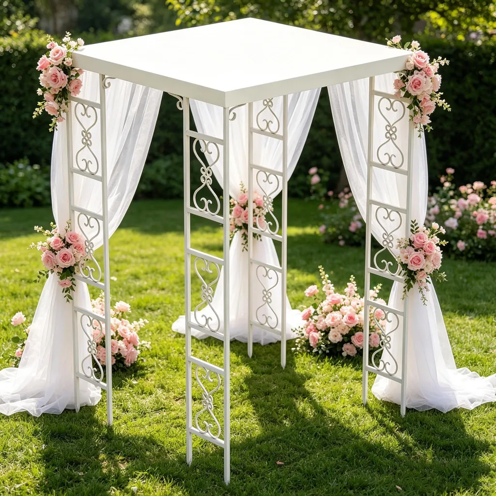 Arche de Mariage en Métal Décorative Pergola de Jardin 270x180 cm Vrygle