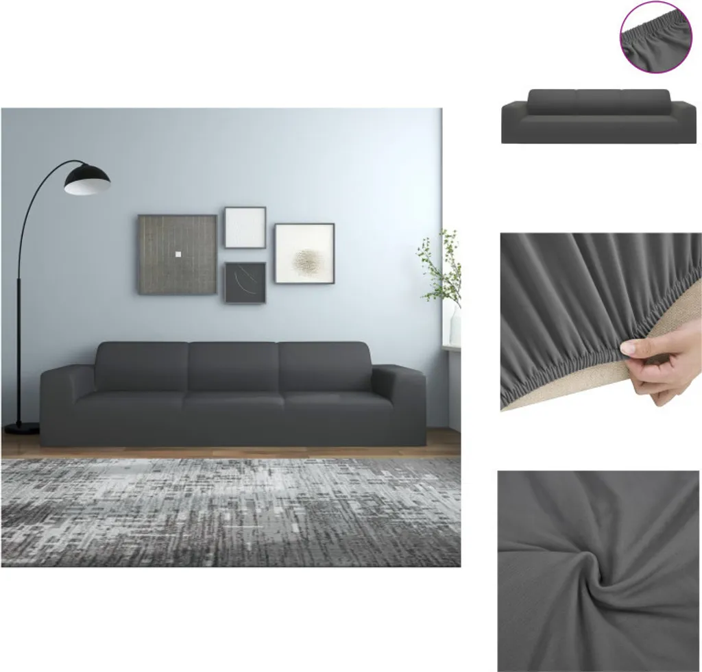 Fodera Divano 4 Posti Jersey vidaXL Grigio Scuro | Prezzo Outlet