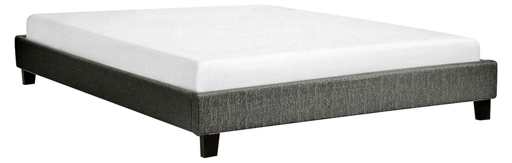 Polsterbett Grau Doppelbett mit Lattenrost 160 x 200 cm modernes Bettgestell