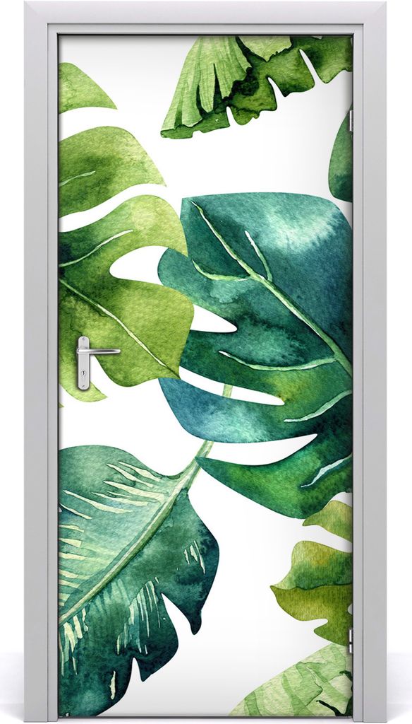 Tulup Türaufkleber 95x205 cm Dekorative Aufkleber Selbstklebend Wasserdichte Tapete Abnehmbar Schlafzimmer Wohnzimmer Wohnkultur - tropische Blätter