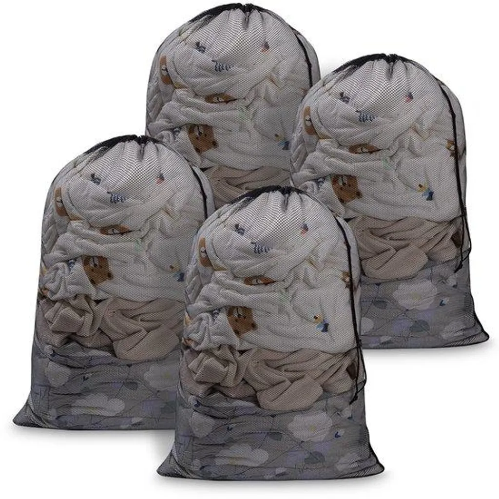 Sac de protection linge grande taille 70x90cm noir lot de 4 zip protégé