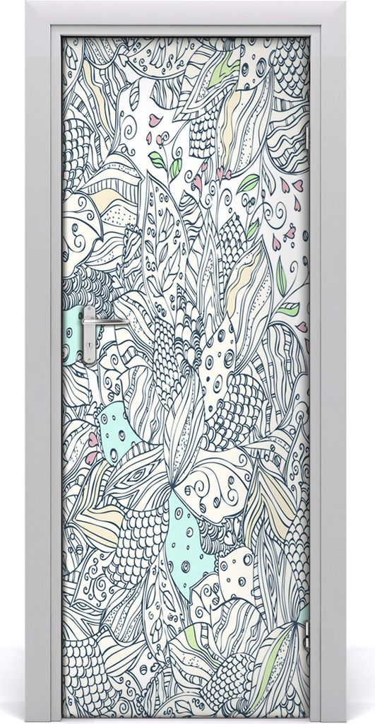 Tulup Türaufkleber 75x205 cm Dekorative Aufkleber Selbstklebend Wasserdichte Tapete Abnehmbar Schlafzimmer Wohnzimmer Wohnkultur - Blumenmuster