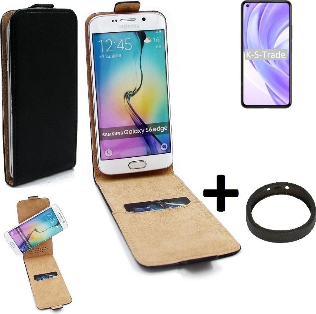 K-S-Trade TOP SET Handy-Hülle kompatibel mit Xiaomi Mi 11 Lite 5G 360° Flipstyle Schutz-Hülle Smartphone Tasche schwarz + TPU Bumper, Case Hülle
