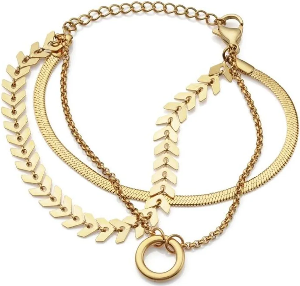 Triplo bracciale in acciaio placcato oro Chic 75309P01012