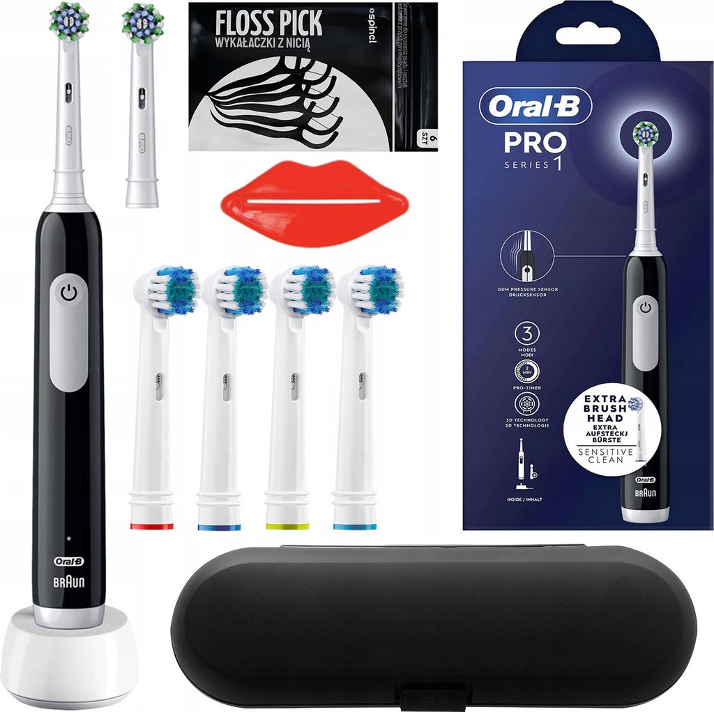 Brosse à dents électrique Oral-B Pro 1 Series Black + 4 Image du produit 