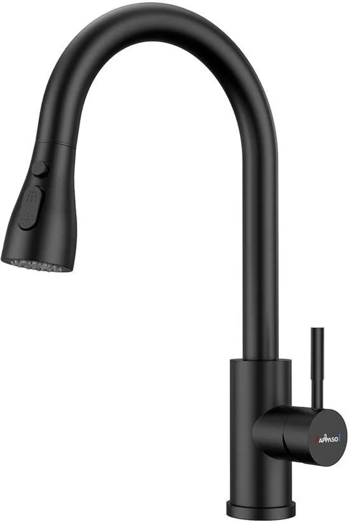 Robinet Appasso noir mat en acier inoxydable à triple bras flexible