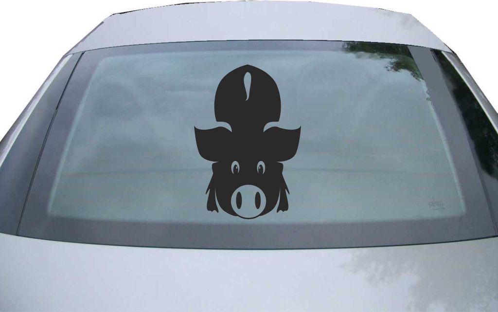 Indigos UG - Aufkleber Heckscheibe & Motorklappe DE7015 - schwarz - 600x415 mm - Geiles Schwein - DU Sau - Auto Scheiben Fenster Heckklappe Tuning ...