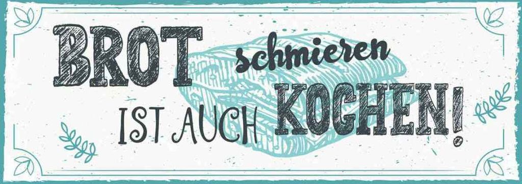 vianmo Holzschild 10x27 cm Brot schmieren ist auch kochen! Spruch Zitat