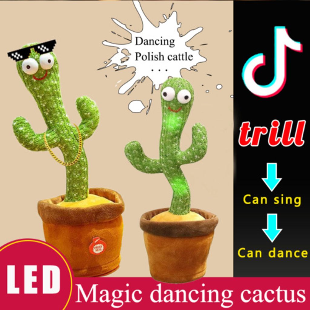 Dancing Cactus Plush Toy Tanzender Kaktus Plüschtiere Wiggling Shake 120 Songs 