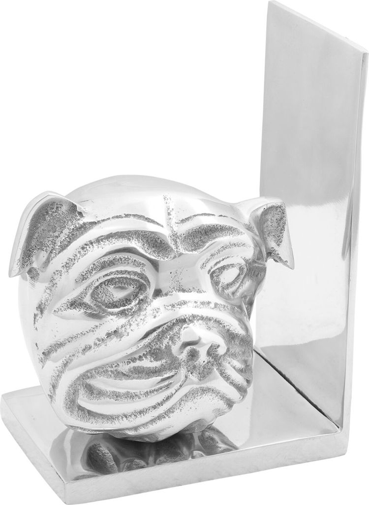 Möbel Buchstützen 2 Stück Silber 8x12x16,5 cm Aluminium Hund - Buchstützen 42000125