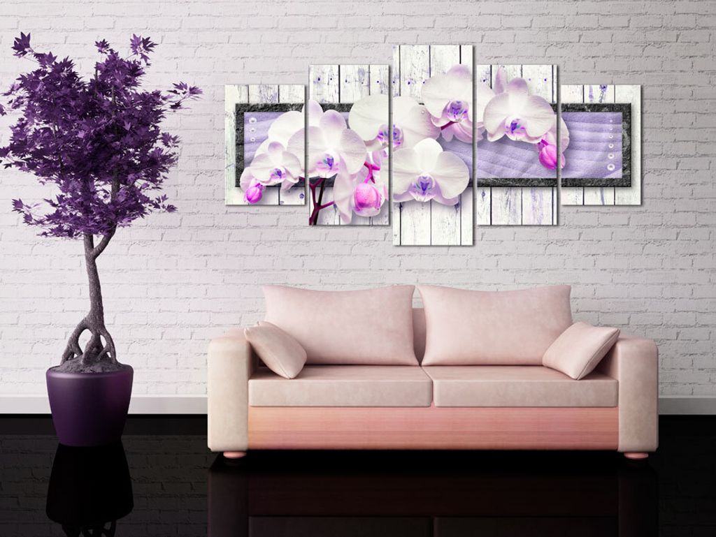 Akustikbild Blumen 200x100 cm Bilder Akustikschaum Hochleistungsschallabsorber Schallschutz Leinwand 5 tlg Wandbild Raumakustik Schalldämmung b-A-...