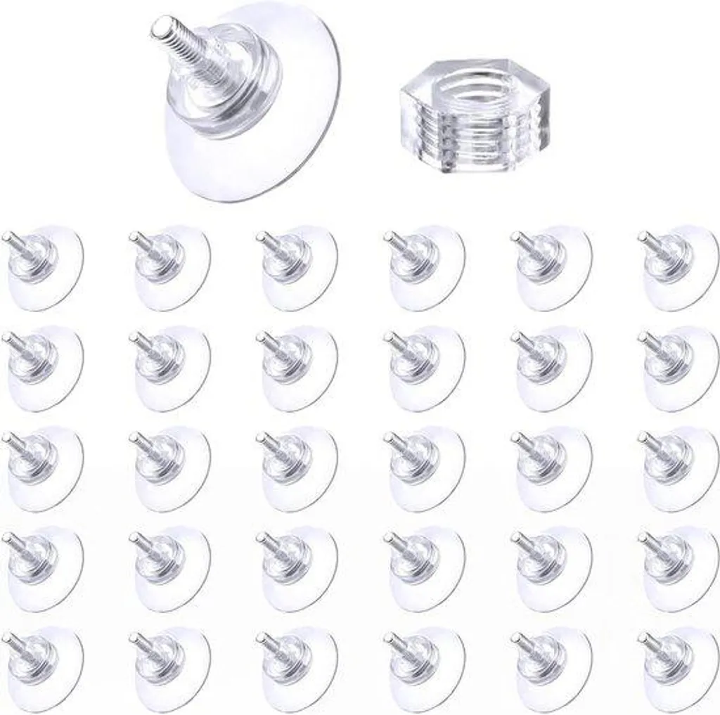 Poussoirs en PVC à tête rainurée M5 - Lot de 30 pièces pour plateau verre