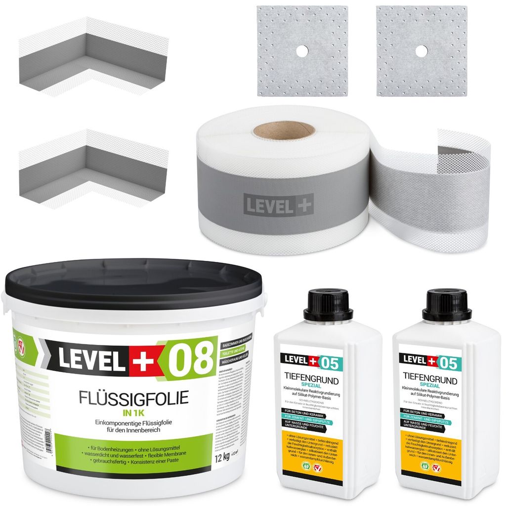 Flüssigfolie 12kg Dichtset Dichtband Tiefgrund Produktbild 