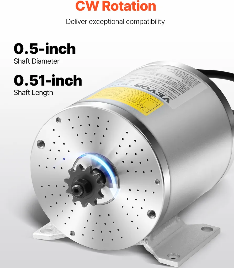 Sistema di Propulsione VEVOR Brushless 500W 36V 3000 RPM per EV - 3