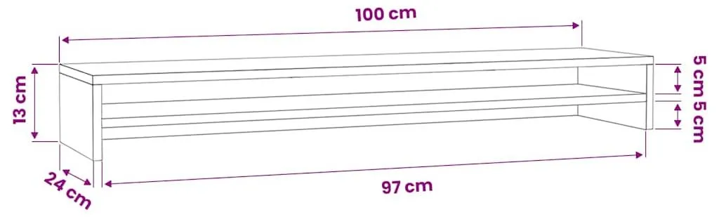 Support d'écran 100 cm Blanc - Organiseur de Bureau pour Double Écran - 6