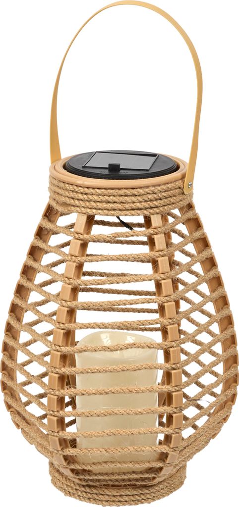 Home deco factory Solar Laterne Tischlampe - Solar - Rattan Produktbild 