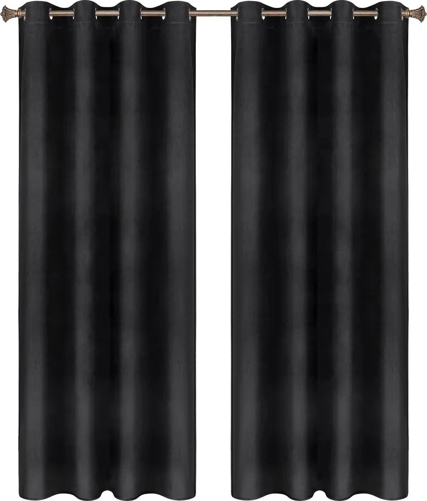 Tende Termiche Oscuranti Velluto Nero 0.8x1.4m - Notte Fondissima
