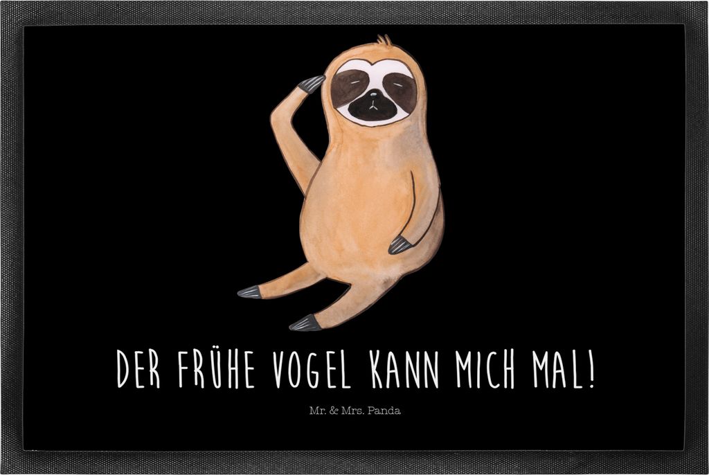 Mr. & Mrs. Panda Schmutzfänger Faultier Vogel 50 x 75 cm - Schwarz - Geschenk, Spinner, Schmutzfangmatte, bodenmatte, fußmatte, Früher, Bodenvor...