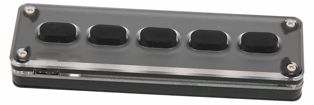 Clavier programmable 5 touches USB et Bluetooth noir portable