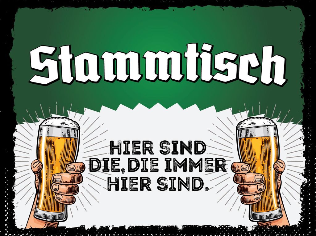 vianmo Holzschild 30x40 cm Stammtisch Weizen Biergläser Deko Schild