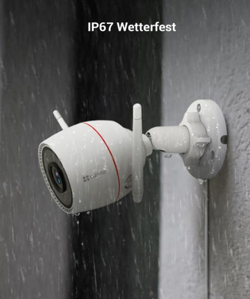 EZVIZ 2K Outdoor WLAN IP Kamera, IP67 Überwachungskamera mit KI-Personenerkennung, Farbnachtsicht, aktive Verteidigung mit Licht und Sirene, Zwei-...