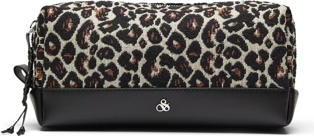 Trousse de Toilette en Toile Jacquard Leopard pour Voyage et Maison