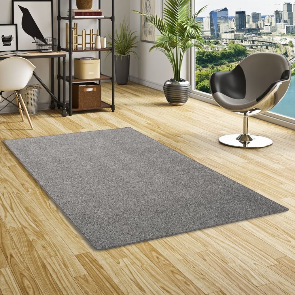 Velours Teppich Joy Meliert Grau, Größe:240x240 cm