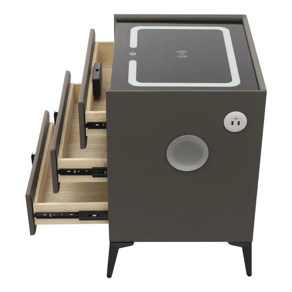 Table de chevet connectée avec haut-parleur Bluetooth et LED tactiles - 3