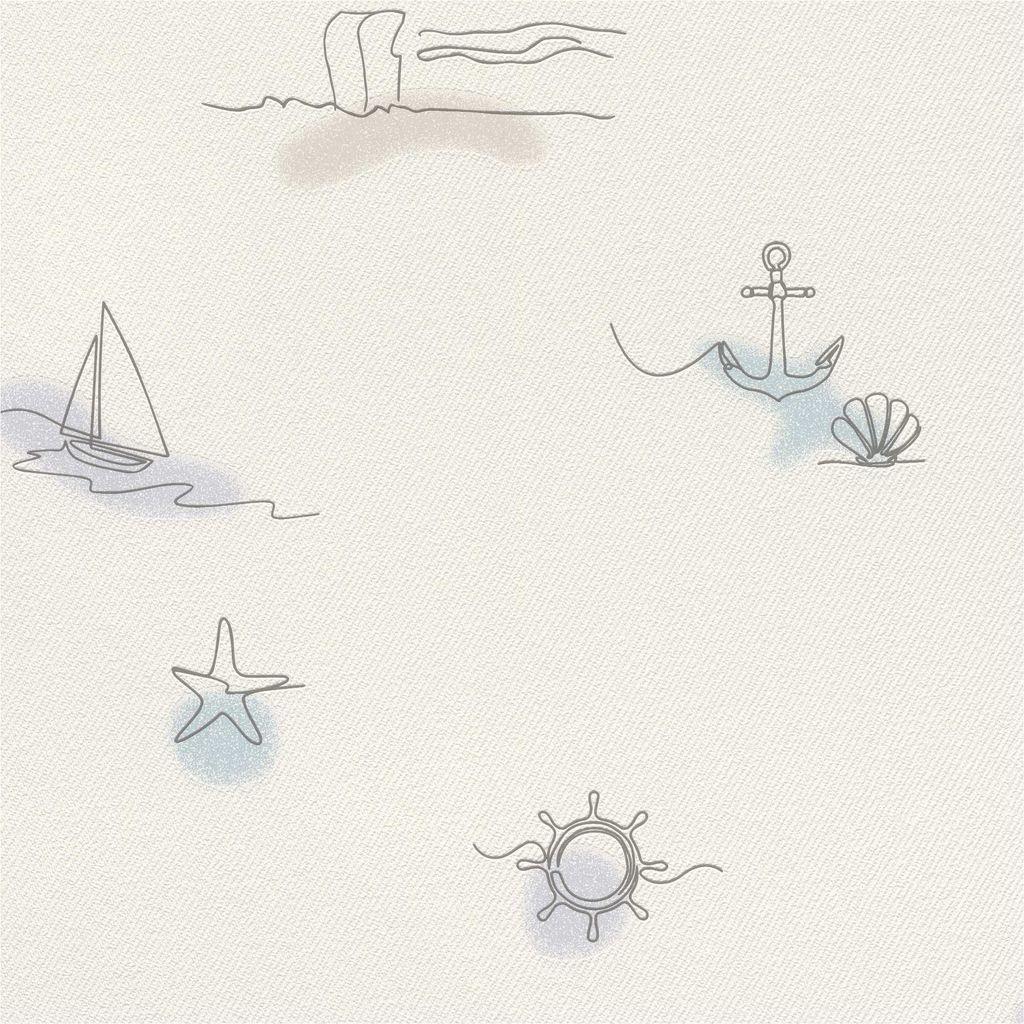 Vliestapete 429527 Tapete Grafik 53 x 1005 cm Rasch Selection Blau