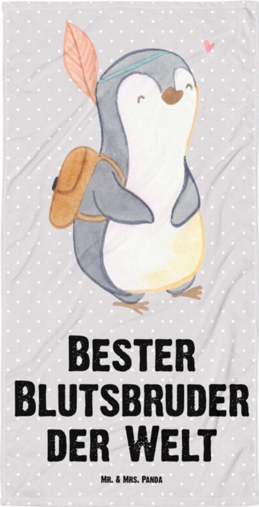 Mr. & Mrs. Panda Strandtuch Pinguin Bester Blutsbruder der Produktbild 