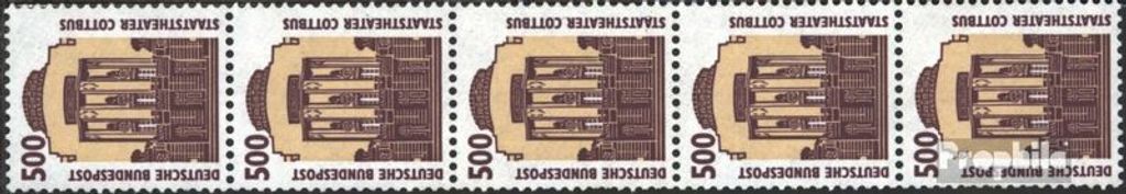 Briefmarken BRD (BR.Deutschland) 1993 Mi 1679RI Fünferstreifen (kompl.Ausg.) postfrisch Sehenswürdigkeiten