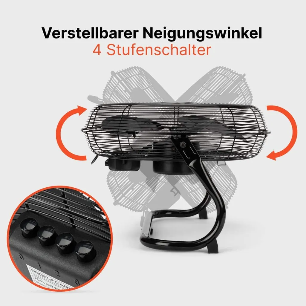 Ventilatore ProfiCare PC-VL 3063 M Oscillante, 3 Velocità, Inclinazione Regolabile, Silenzioso, Cromato, Diametro 30 Cm