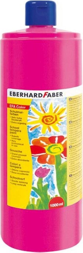Schulmalfarbe Efacolor Tempera 1000ml Flasche karmin rosa Packung mit 6 Stück
