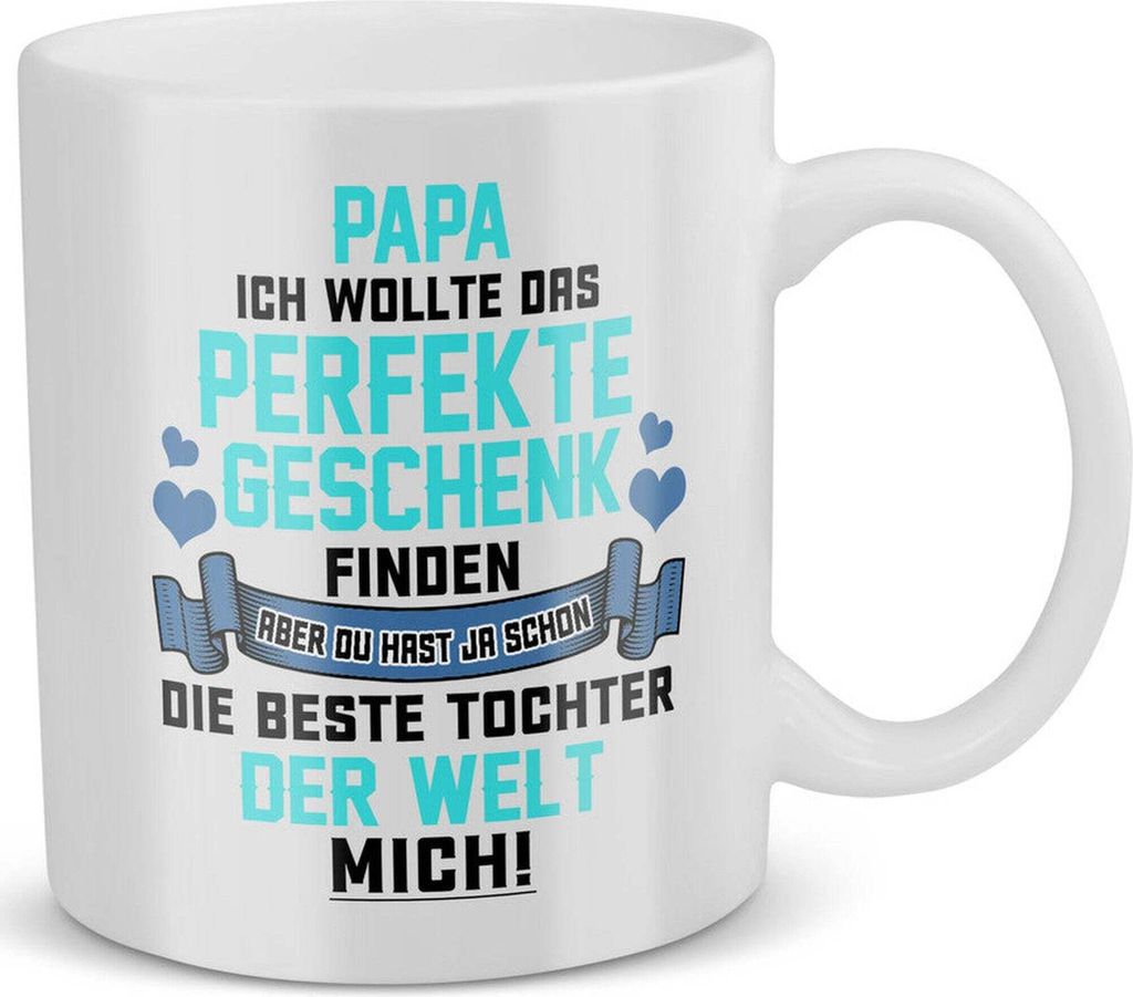 22Feels Papa Geschenk von Tochter Vatertag Vater Tasse Geburtstag Weihnachten Kaffeetasse Männer Herrentag Geschenkidee