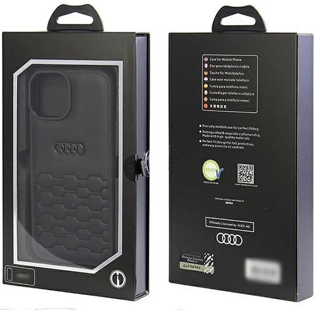 Coque de Protection Audi GT pour iPhone 15 Plus en Cuir Synthétique - 5