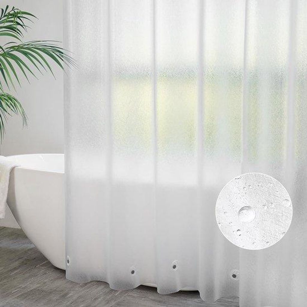 Duschtürvorhang 180x200cm transparent weiß wasserdicht