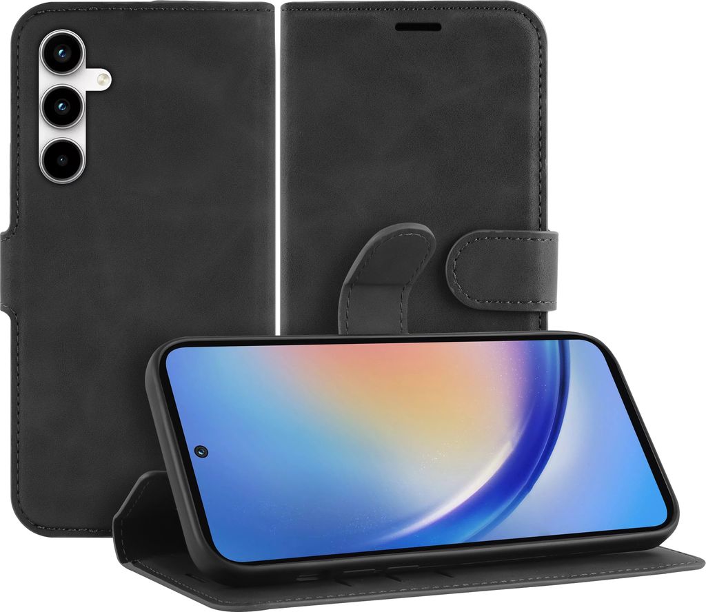 Just-in-Case Just in Case PolyurethanLeather Book Case Black Samsung Galaxy A35