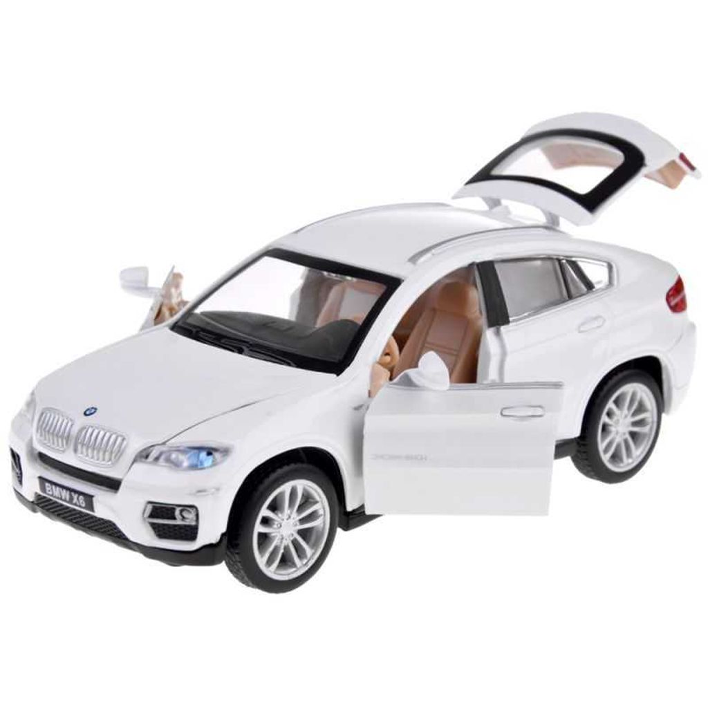 BMW X6 Metallmodellauto im Maßstab 1:32, weiß, SUV, mit Licht und Sound, ZA4606