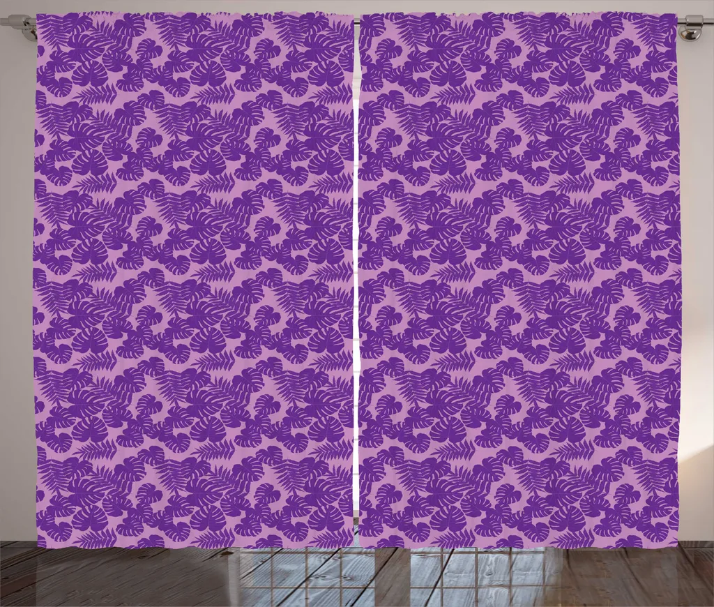 Rideau de Chambre Jungle Rose 280x225 cm pour Grande Fenêtre et Salon