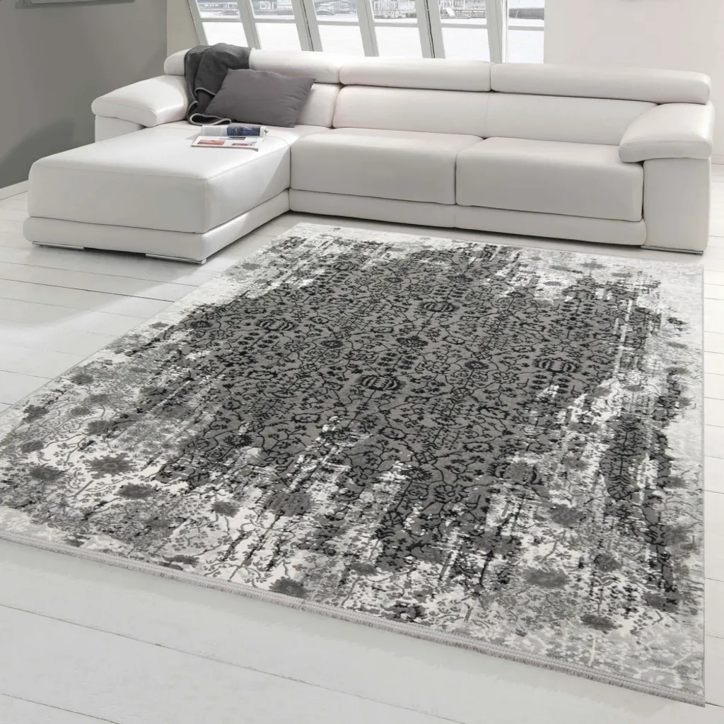 Tapis oriental gris 120x170 cm résistant et facile d'entretien - Gris