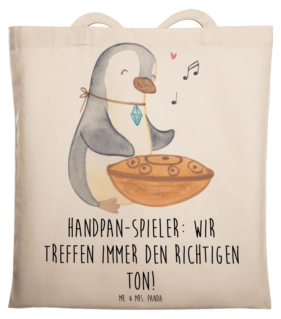 Mr. & Mrs. Panda Uni Tasche Handpan Spieler - Transparent - Geschenk, Schultasche, Musiker, Laptoptasche, Klangschalen, Musik, Klänge, canvas, Ler...
