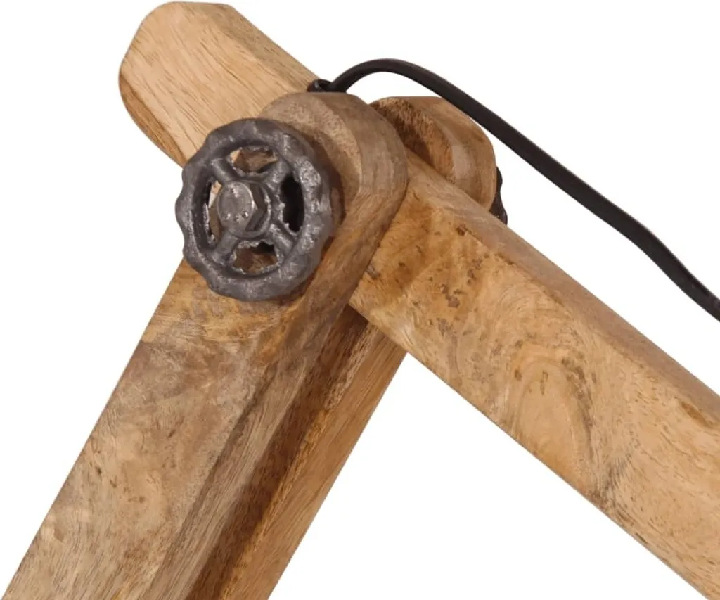 Applique vidaXL in Legno di Mango e Ferro Blu | Luce E27 Vintage - 5