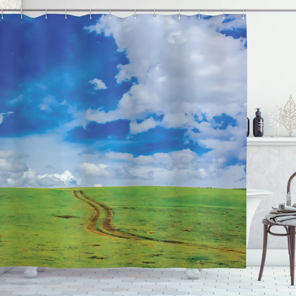 Tenda da Doccia 175x240 cm ABAKUHAUS Blu Opaca - Design Naturale