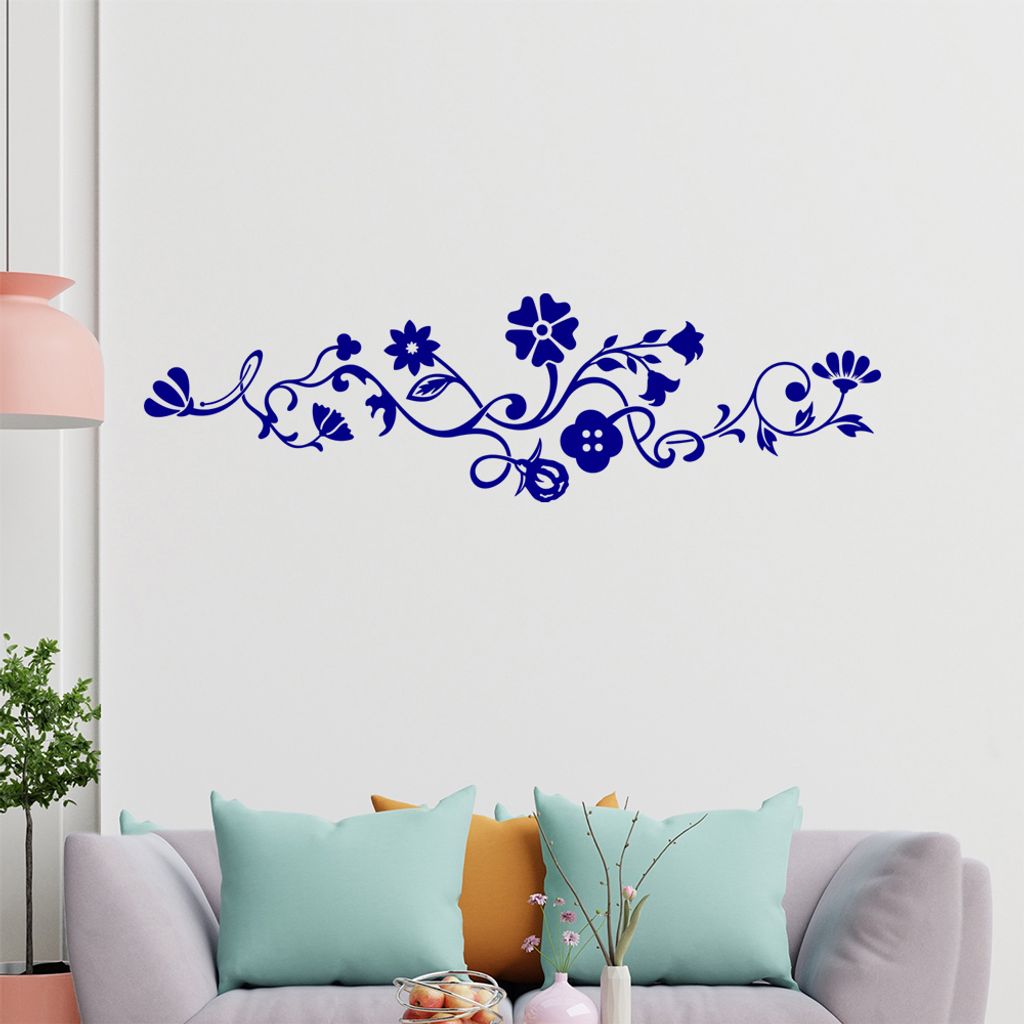 Glöckchen - Blüten - Tribal Wandtattoo in 6 Größen - Wandaufkleber Wall Sticker - Dekoration, Küche, Wohnzimmer, Schlafzimmer, Badezimmer