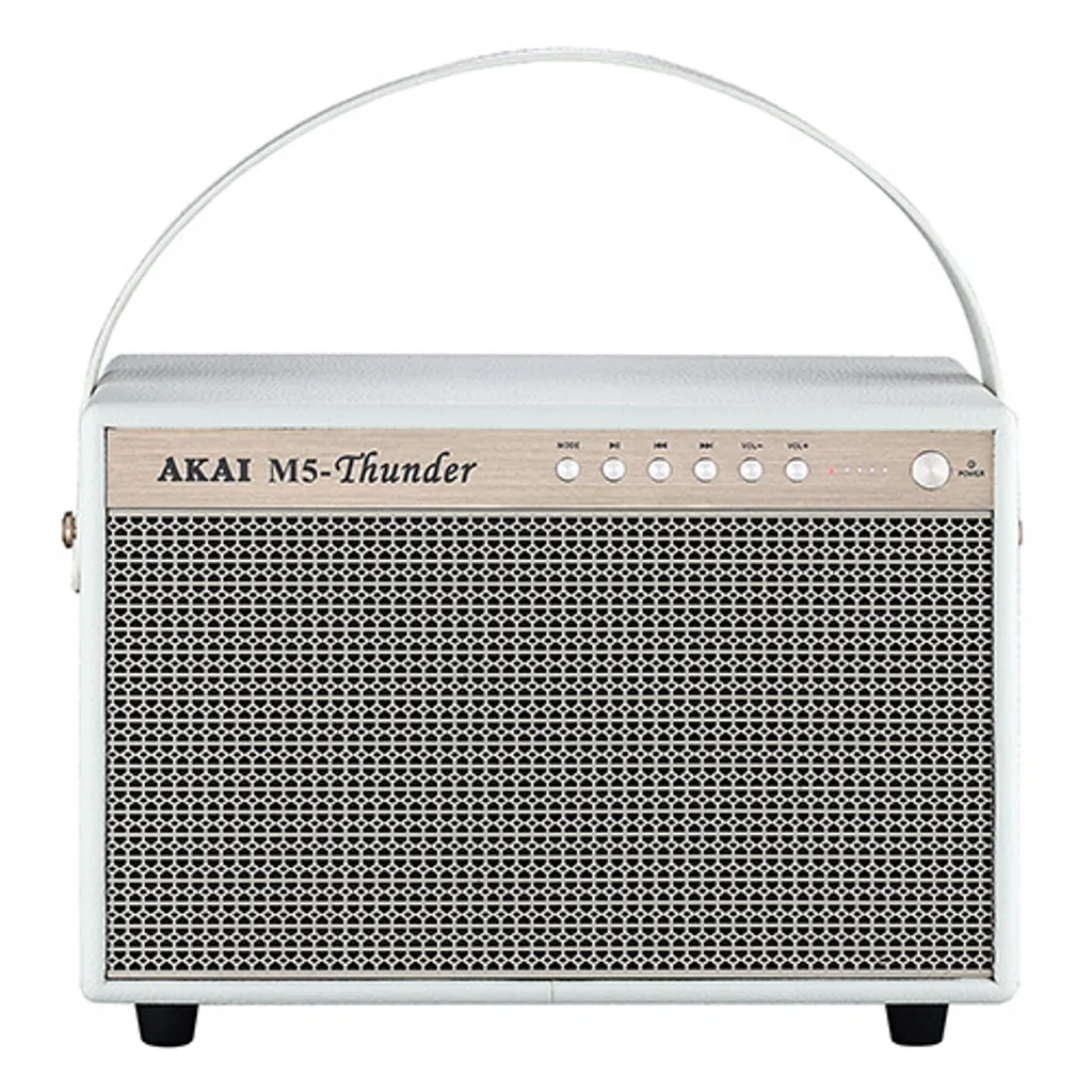 Enceinte BT AKAI M5-THUNDER Blanc : Fini les Câbles pour un Son Puissant