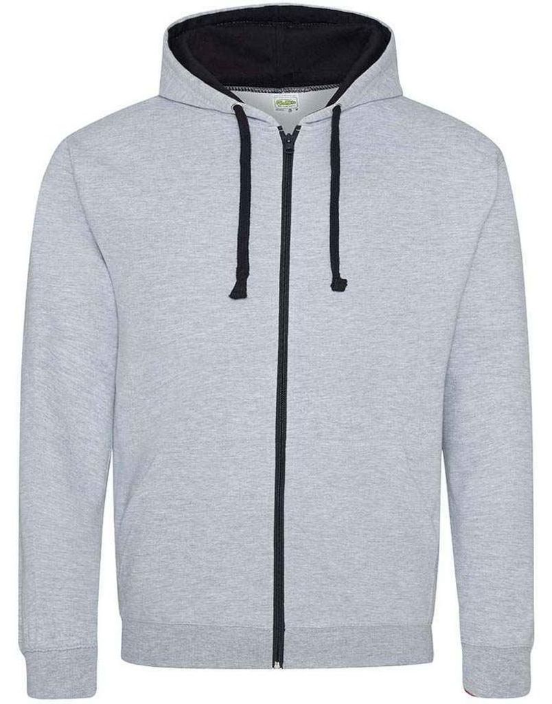 Awdis - "Varsity" Kapuzenpullover für Herren/Damen Uni LT2346 (XL) (Grau meliert/Dunkelblau)