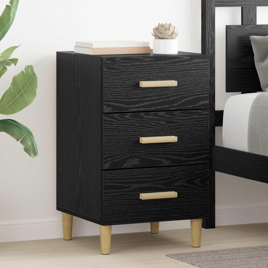 Maison Exclusive - Nachttisch Schwarz Eichen-Optik 40 x 40 x 66 cm Holzwerkstoff