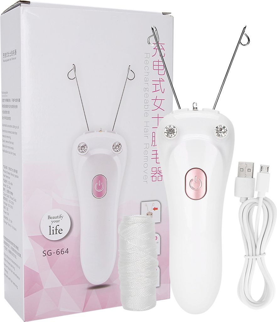 Elektrischer Faden-Epilierer, Haarentferner, USB-Aufladung, Produktbild 
