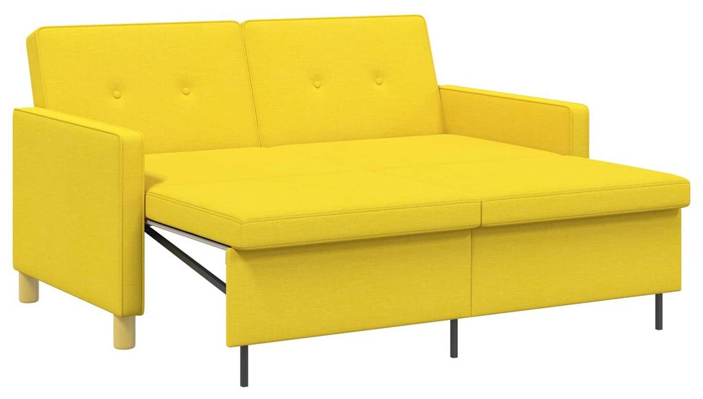 vidaXL Schlafsofa Ausziehbar Helles Gelb Stoff